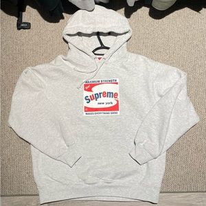 Supreme Gray Hoodie with Red & Blue Logo
